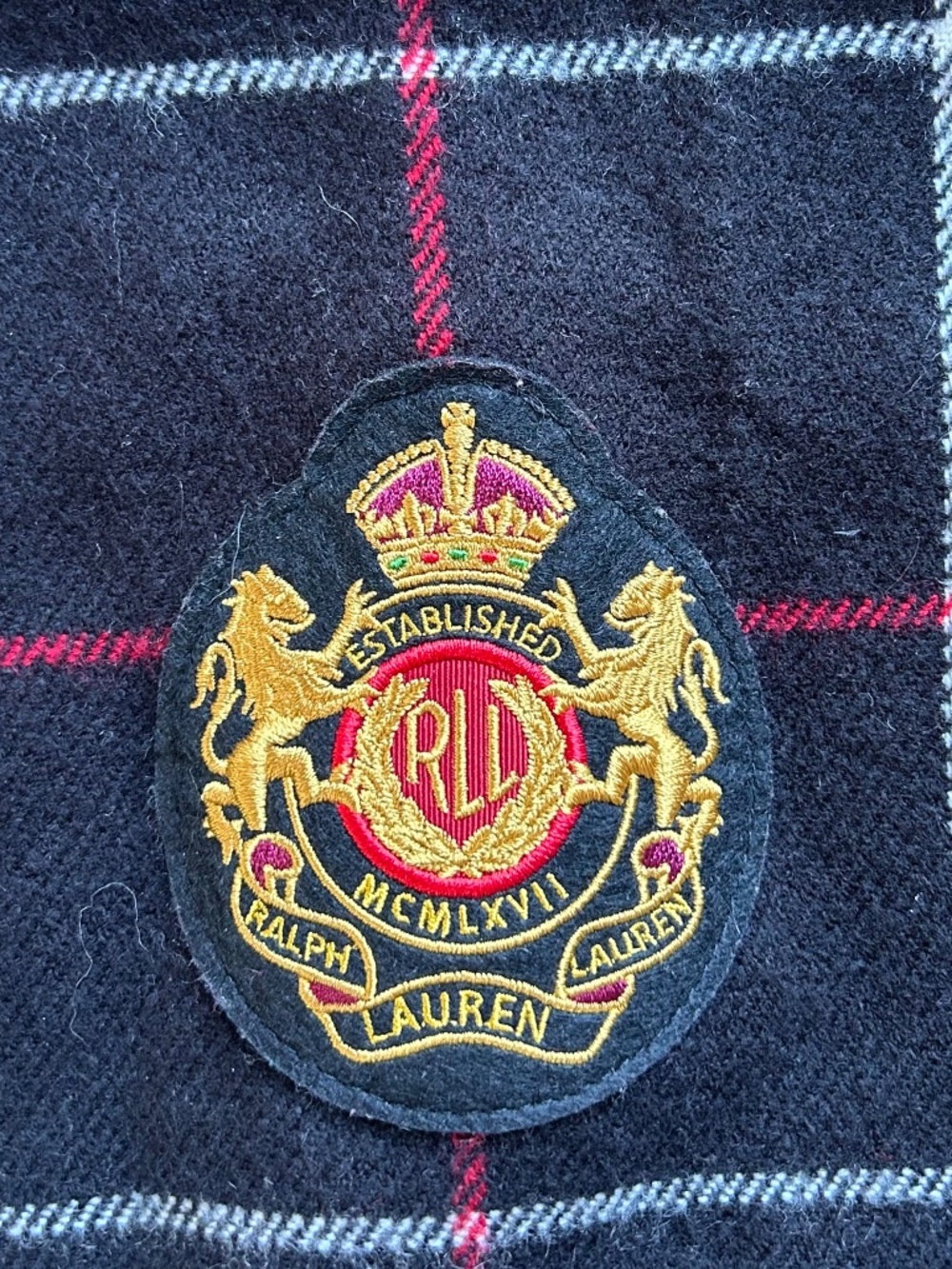 Lauren, Ralph Lauren black checkered extra large women scarf